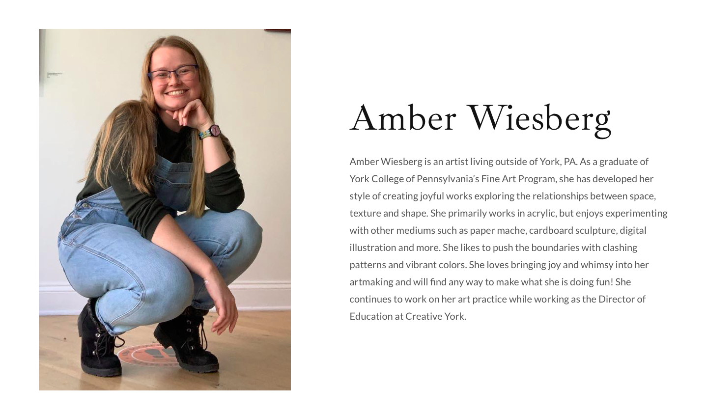 Screenshot of the home page for AmberWiesberg.com, a website developed by Herb Design Group.